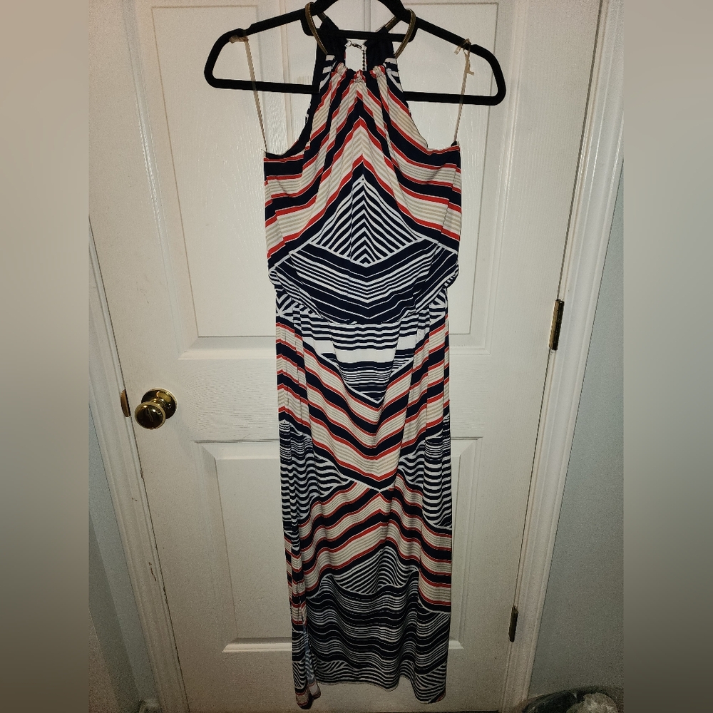 Dress Barn Black and White Bodycon Halter Dress